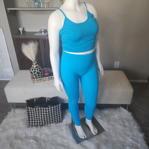 Mid-rise Turquoise ankle length leggings - Picture 6 of 6